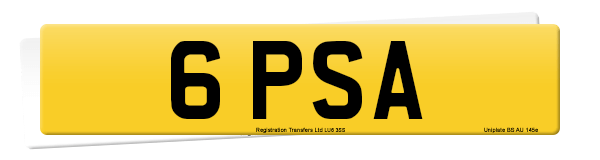 Registration number 6 PSA